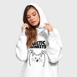 Женское худи-платье Arctic Monkeys - rock cat, цвет: белый — фото 2