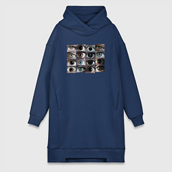 Женская толстовка-платье Разнообразие глаз