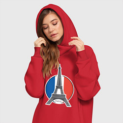 Женское худи-платье Мой Париж, цвет: красный — фото 2