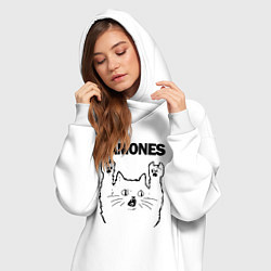 Женское худи-платье Ramones - rock cat, цвет: белый — фото 2