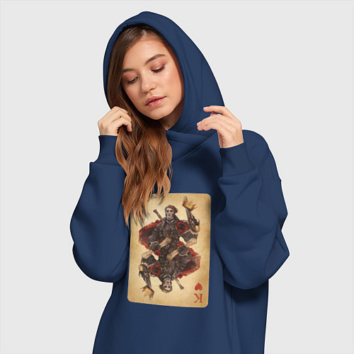 Женская толстовка-платье Fable III Герой Яснодола, король черви / Тёмно-синий – фото 3
