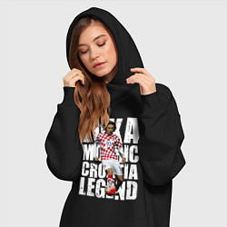Женское худи-платье Лука Модрич Хорватия, цвет: черный — фото 2