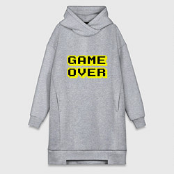 Женское худи-платье Черно-желтый конец игры, цвет: меланж