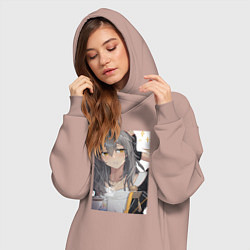Женское худи-платье Первопроходец за стеклом, цвет: пыльно-розовый — фото 2