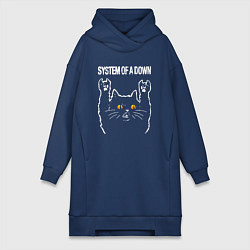 Женская толстовка-платье System of a Down rock cat