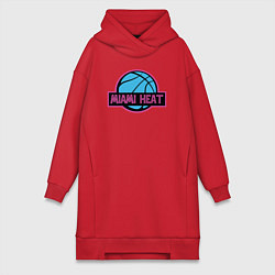 Женское худи-платье Miami Heat team, цвет: красный