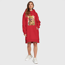 Женское худи-платье Дофламинго, цвет: красный — фото 2