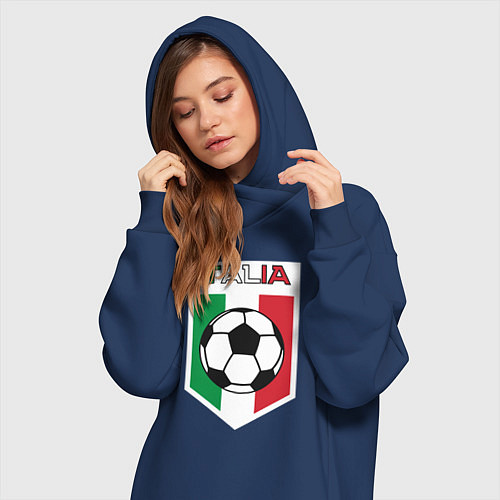 Женская толстовка-платье Футбол Италии / Тёмно-синий – фото 3