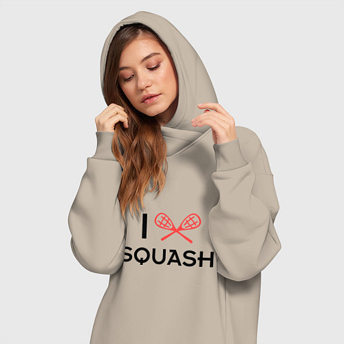 Женская толстовка-платье I Love Squash / Миндальный – фото 3