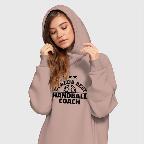 Женская толстовка-платье Лучший в мире гандбольный тренер / Пыльно-розовый – фото 3