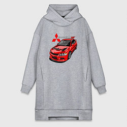 Женское худи-платье Lancer Evolution 8, цвет: меланж