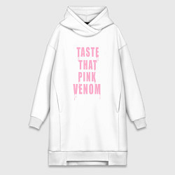 Женское худи-платье Tasty that pink venom - blackpink, цвет: белый