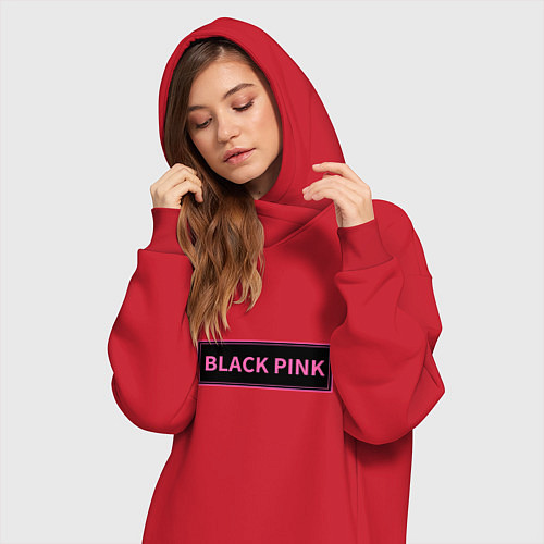 Женская толстовка-платье Логотип Блек Пинк / Красный – фото 3
