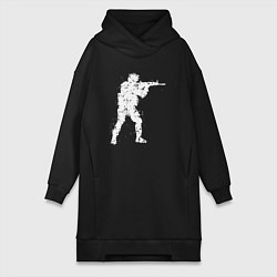 Женская толстовка-платье Soldier counter strike