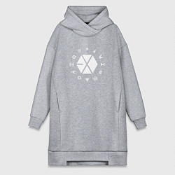 Женское худи-платье Logo EXO, цвет: меланж