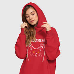 Женское худи-платье Avril Lavigne rock cat, цвет: красный — фото 2