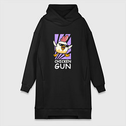 Женское худи-платье Chicken Gun - Game, цвет: черный