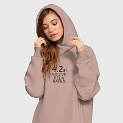 Женское худи-платье Нырок - Черное зеркало, цвет: пыльно-розовый — фото 2