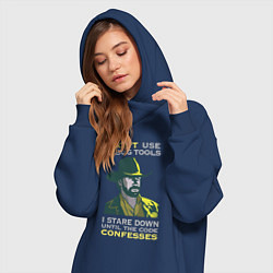 Женское худи-платье Чак Норрис среди программистов, цвет: тёмно-синий — фото 2