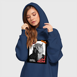 Женское худи-платье Rap god, цвет: тёмно-синий — фото 2