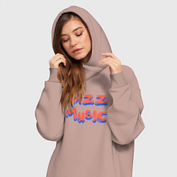 Женское худи-платье Music jazz, цвет: пыльно-розовый — фото 2