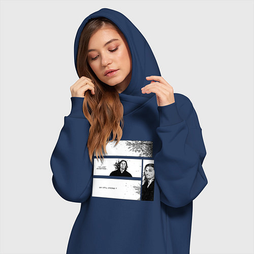 Женская толстовка-платье Миямото Мусаси бродяга / Тёмно-синий – фото 3