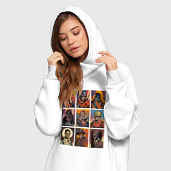 Женское худи-платье Team fortress 2 - портреты персонажей, цвет: белый — фото 2