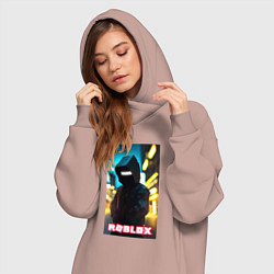 Женское худи-платье Roblox cyberpunk, цвет: пыльно-розовый — фото 2