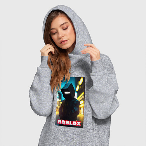 Женская толстовка-платье Roblox cyberpunk / Меланж – фото 3