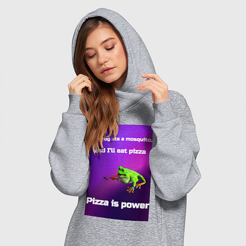 Женская толстовка-платье Pizza is power / Меланж – фото 3
