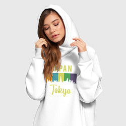 Женское худи-платье Токио Япония, цвет: белый — фото 2