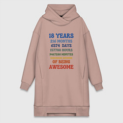 Женская толстовка-платье 18 лет в месяцах - днях - часах - минутах - секунд