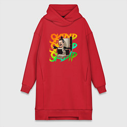 Женское худи-платье Skibidi toilet, цвет: красный