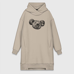 Женская толстовка-платье Коала морда