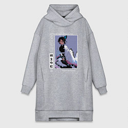 Женское худи-платье Великолепная Шинобу - Клинок демонов, цвет: меланж