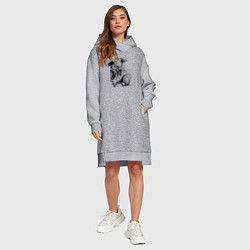Женское худи-платье Коала штрихами, цвет: меланж — фото 2