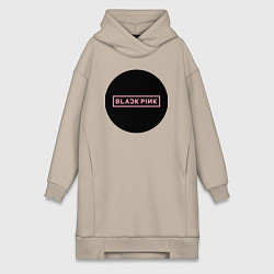 Женская толстовка-платье Black pink - logotype - group - South Korea