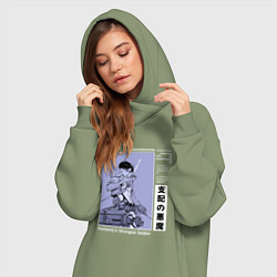Женское худи-платье Просто Леви - Атака титанов, цвет: авокадо — фото 2