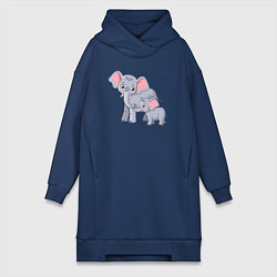 Женская толстовка-платье Elephants family