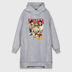 Женская толстовка-платье Nirvana rock band