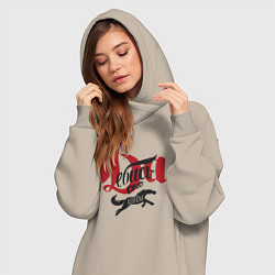 Женское худи-платье Да ебись оно конём, цвет: миндальный — фото 2