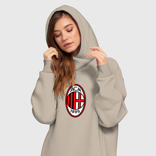 Женская толстовка-платье Футбольный клуб Milan / Миндальный – фото 3