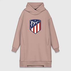 Женское худи-платье Atletico Madrid FC, цвет: пыльно-розовый