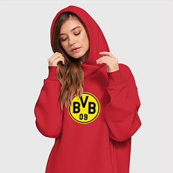 Женское худи-платье Borussia fc sport, цвет: красный — фото 2