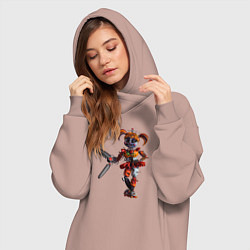 Женское худи-платье Разрушенная Бейби, цвет: пыльно-розовый — фото 2