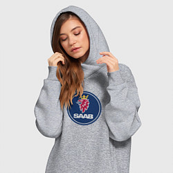 Женское худи-платье Saab sport auto, цвет: меланж — фото 2