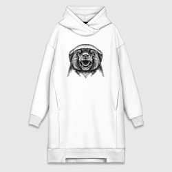 Женская толстовка-платье Медоед рычит