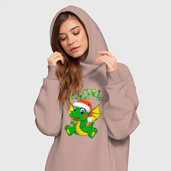 Женское худи-платье Дракончик 20204, цвет: пыльно-розовый — фото 2