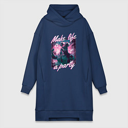 Женская толстовка-платье Make life a party