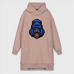 Женское худи-платье Blue monkey, цвет: пыльно-розовый